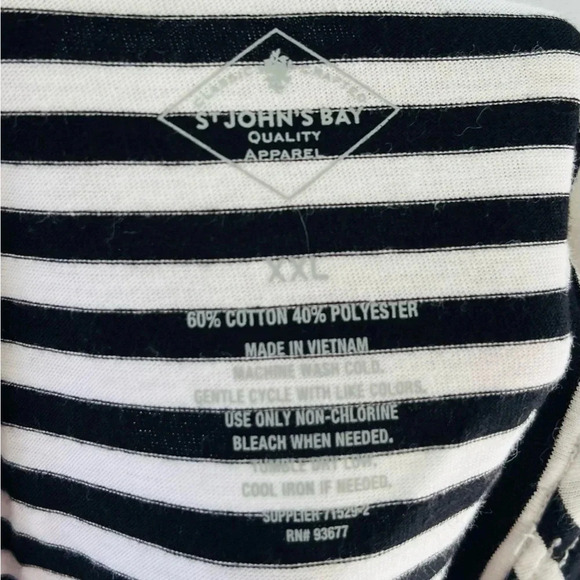 🔵 St John’s Bay black and white striped top XXL - Picture 5 of 6